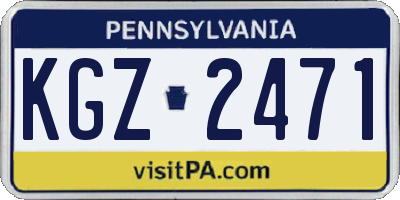 PA license plate KGZ2471