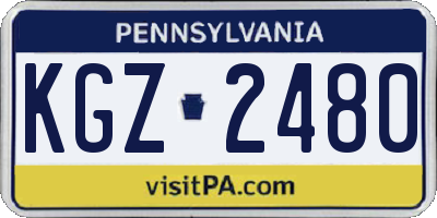 PA license plate KGZ2480