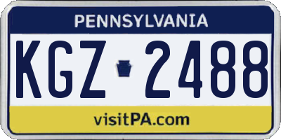 PA license plate KGZ2488