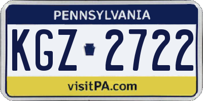 PA license plate KGZ2722
