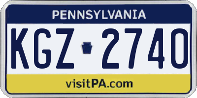 PA license plate KGZ2740