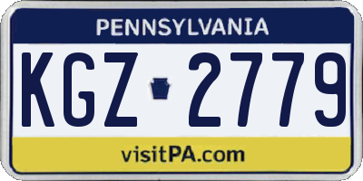 PA license plate KGZ2779