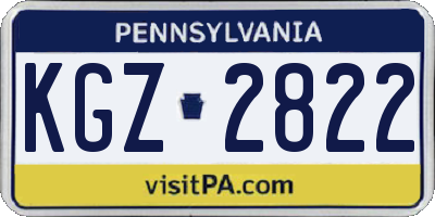 PA license plate KGZ2822