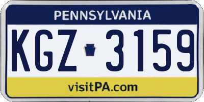 PA license plate KGZ3159