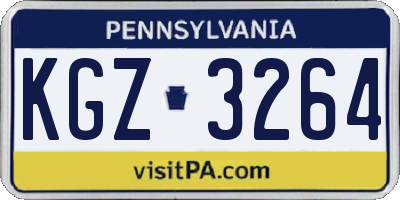 PA license plate KGZ3264