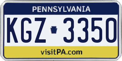 PA license plate KGZ3350