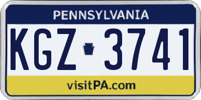 PA license plate KGZ3741