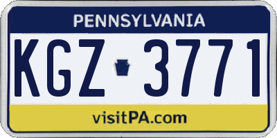 PA license plate KGZ3771