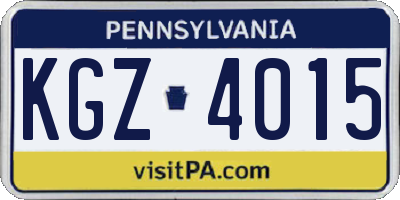 PA license plate KGZ4015