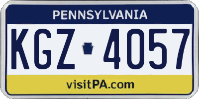 PA license plate KGZ4057