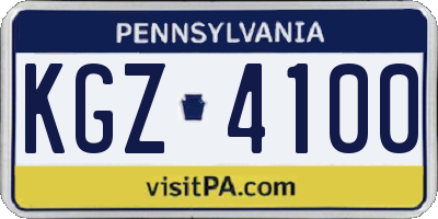 PA license plate KGZ4100