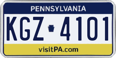 PA license plate KGZ4101