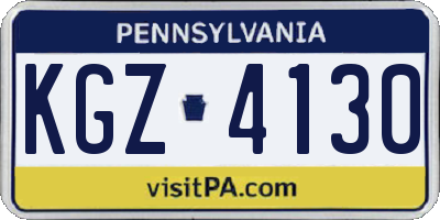 PA license plate KGZ4130