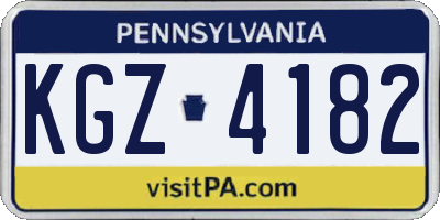 PA license plate KGZ4182