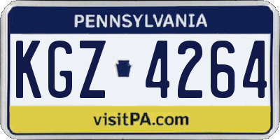 PA license plate KGZ4264