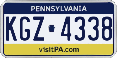 PA license plate KGZ4338