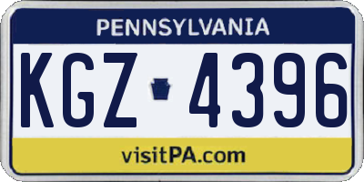 PA license plate KGZ4396