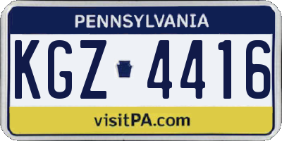 PA license plate KGZ4416