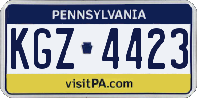 PA license plate KGZ4423