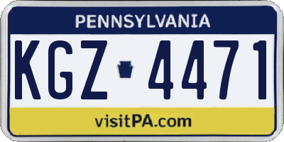 PA license plate KGZ4471
