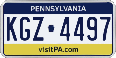 PA license plate KGZ4497