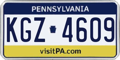 PA license plate KGZ4609