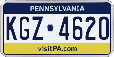 PA license plate KGZ4620