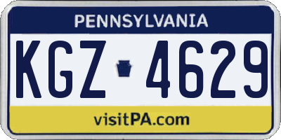 PA license plate KGZ4629