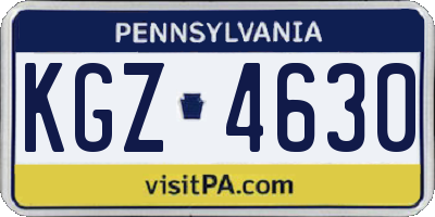PA license plate KGZ4630