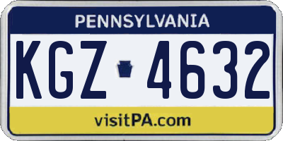 PA license plate KGZ4632
