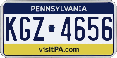 PA license plate KGZ4656