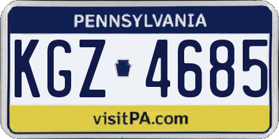 PA license plate KGZ4685