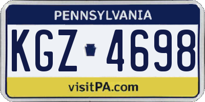 PA license plate KGZ4698