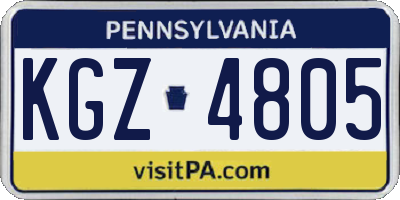 PA license plate KGZ4805