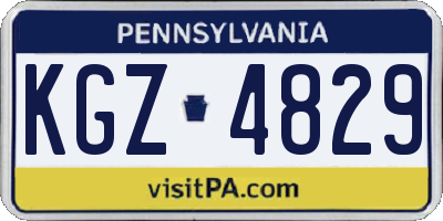 PA license plate KGZ4829