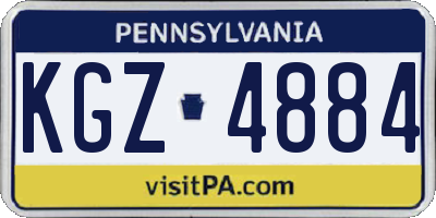 PA license plate KGZ4884
