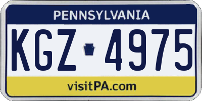 PA license plate KGZ4975