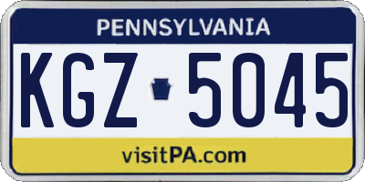 PA license plate KGZ5045