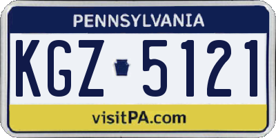 PA license plate KGZ5121