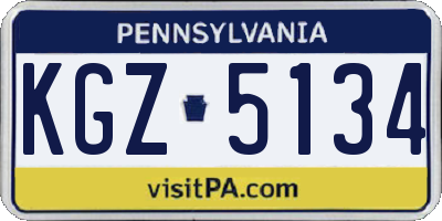 PA license plate KGZ5134