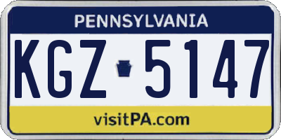 PA license plate KGZ5147