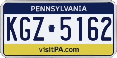 PA license plate KGZ5162