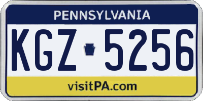PA license plate KGZ5256