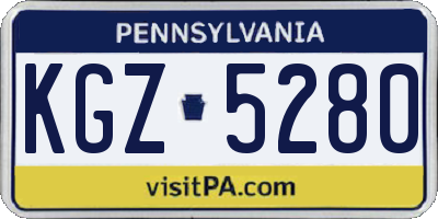 PA license plate KGZ5280