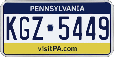 PA license plate KGZ5449