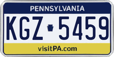 PA license plate KGZ5459