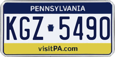 PA license plate KGZ5490