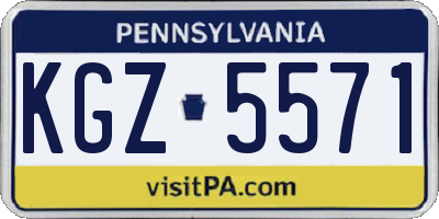 PA license plate KGZ5571