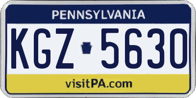 PA license plate KGZ5630