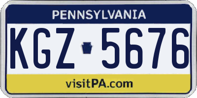 PA license plate KGZ5676